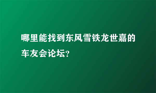 哪里能找到东风雪铁龙世嘉的车友会论坛？