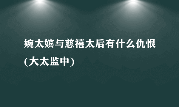 婉太嫔与慈禧太后有什么仇恨(大太监中)