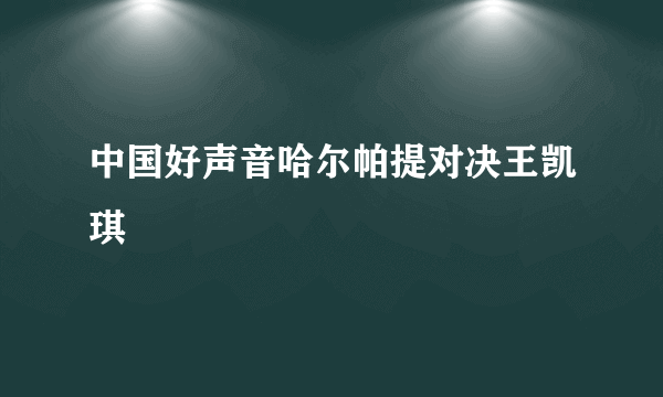 中国好声音哈尔帕提对决王凯琪