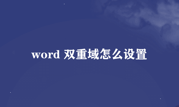 word 双重域怎么设置