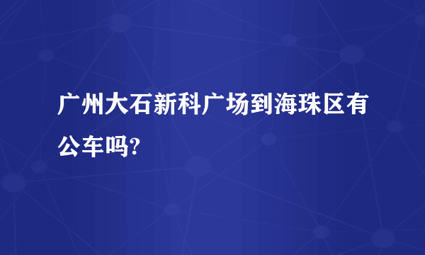 广州大石新科广场到海珠区有公车吗?