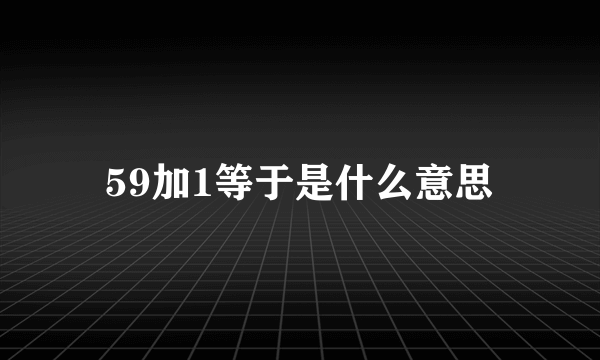 59加1等于是什么意思