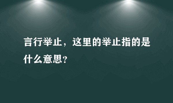 言行举止，这里的举止指的是什么意思？