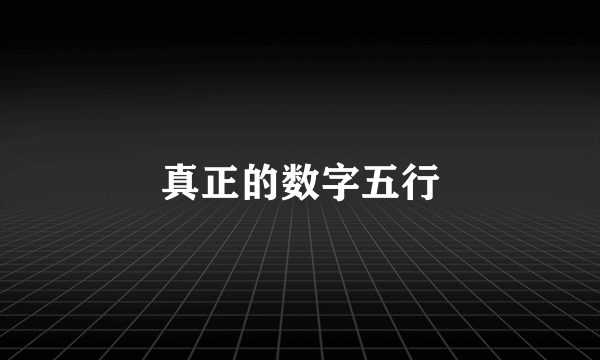 真正的数字五行