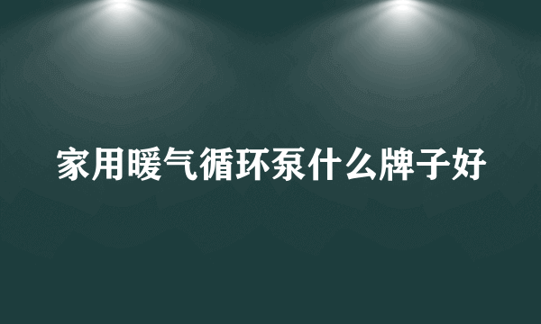 家用暖气循环泵什么牌子好