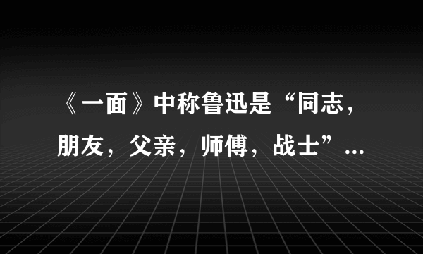 《一面》中称鲁迅是“同志，朋友，父亲，师傅，战士”分别有什么含义