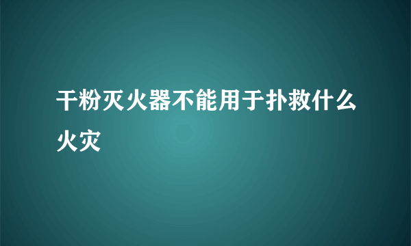 干粉灭火器不能用于扑救什么火灾