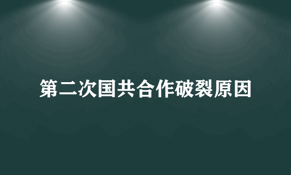 第二次国共合作破裂原因