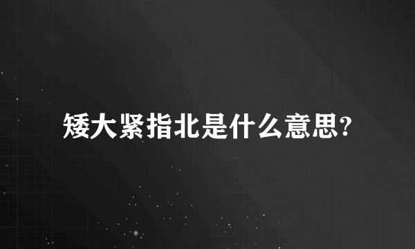 矮大紧指北是什么意思?