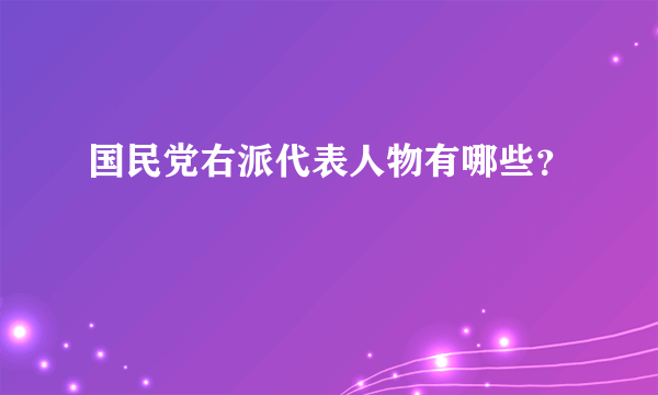 国民党右派代表人物有哪些？