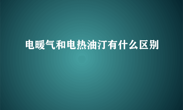 电暖气和电热油汀有什么区别