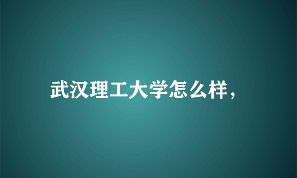 武汉理工大学怎么样，