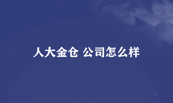 人大金仓 公司怎么样