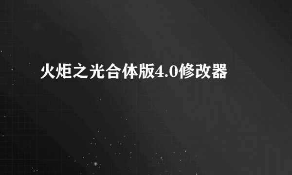 火炬之光合体版4.0修改器