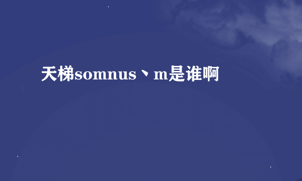 天梯somnus丶m是谁啊