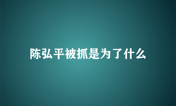 陈弘平被抓是为了什么