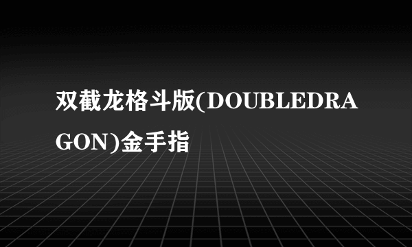 双截龙格斗版(DOUBLEDRAGON)金手指