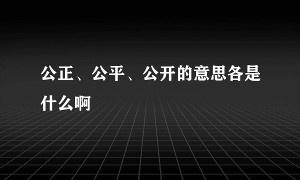 公正、公平、公开的意思各是什么啊