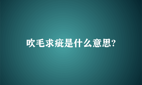 吹毛求疵是什么意思?