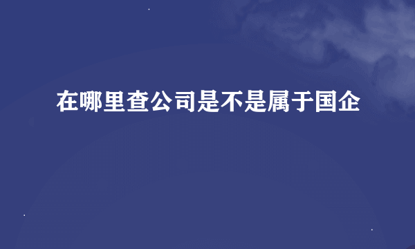 在哪里查公司是不是属于国企