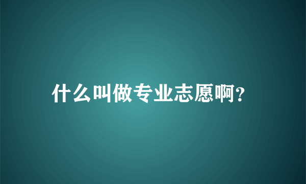 什么叫做专业志愿啊？