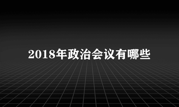 2018年政治会议有哪些