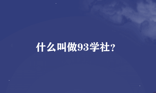 什么叫做93学社？