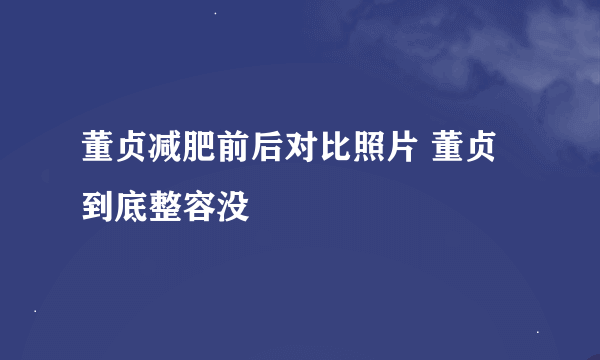 董贞减肥前后对比照片 董贞到底整容没