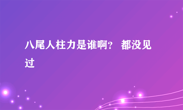 八尾人柱力是谁啊？ 都没见过