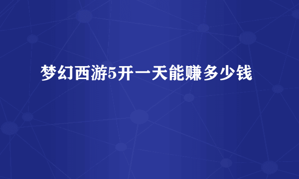 梦幻西游5开一天能赚多少钱