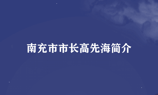 南充市市长高先海简介