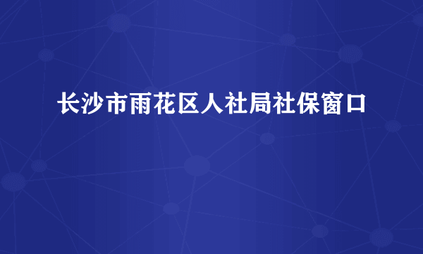 长沙市雨花区人社局社保窗口