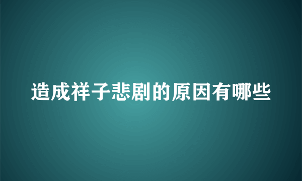 造成祥子悲剧的原因有哪些