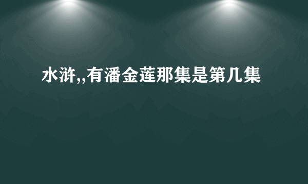 水浒,,有潘金莲那集是第几集