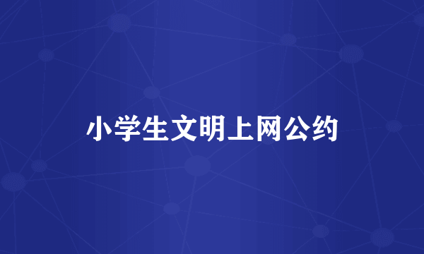 小学生文明上网公约