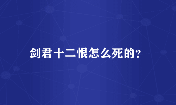 剑君十二恨怎么死的？