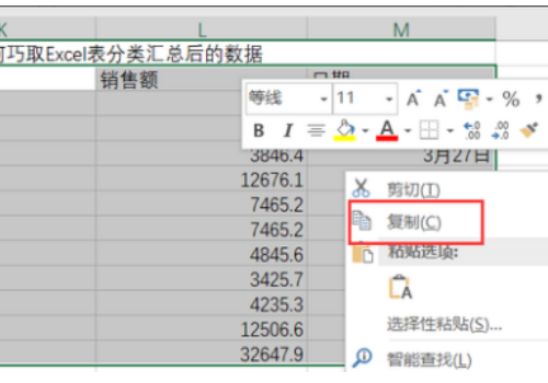 分类汇总后如何把汇总数单独列出来