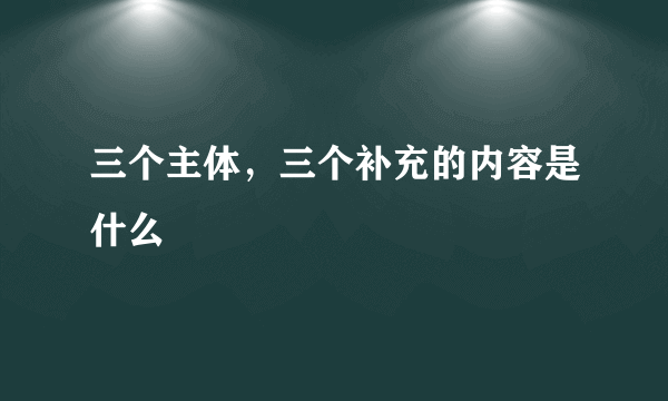 三个主体，三个补充的内容是什么