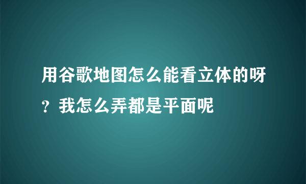 用谷歌地图怎么能看立体的呀？我怎么弄都是平面呢