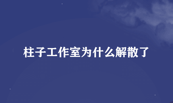 柱子工作室为什么解散了