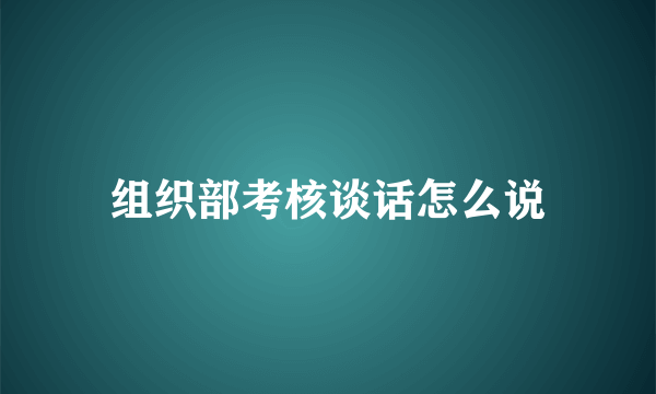 组织部考核谈话怎么说