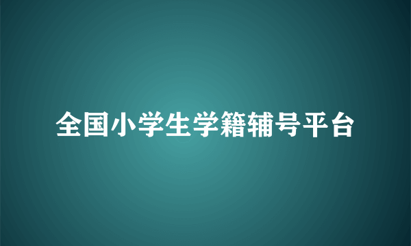 全国小学生学籍辅号平台