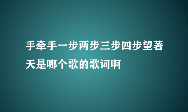 手牵手一步两步三步四步望著天是哪个歌的歌词啊