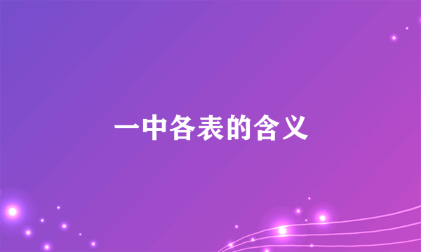 一中各表的含义