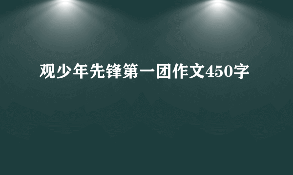 观少年先锋第一团作文450字