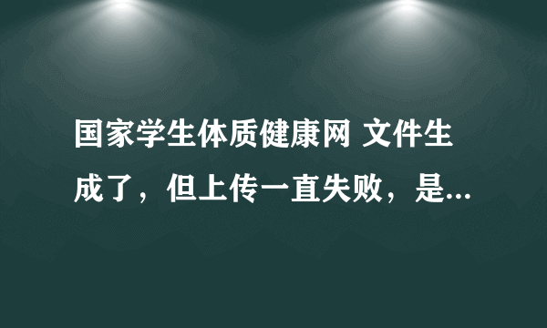 国家学生体质健康网 文件生成了，但上传一直失败，是怎么回事啊？