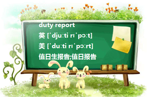 谁知道DUTY  REPORT是什么意思？