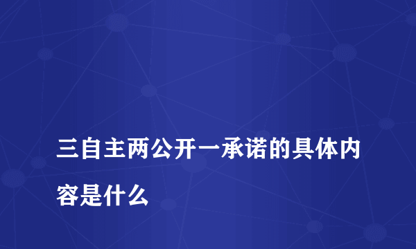 
三自主两公开一承诺的具体内容是什么

