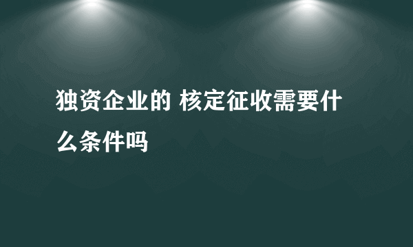 独资企业的 核定征收需要什么条件吗