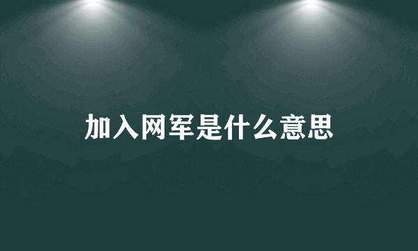 加入网军是什么意思